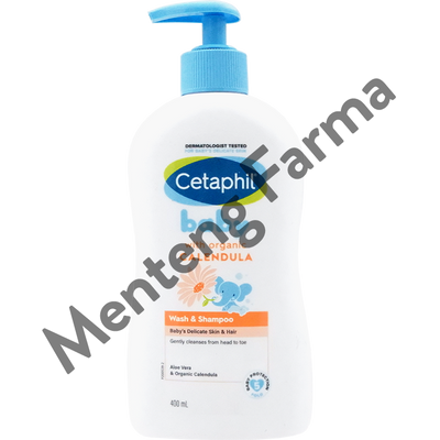 Cetaphil Baby Wash & Shampoo with Organic Calendula 400 mL - Sabun & Shampoo Perawatan Kulit Bayi - Menteng Farma