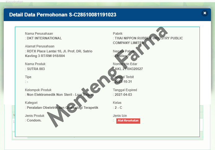 Kondom Sutra 0.03 - Isi 2 - Menteng Farma