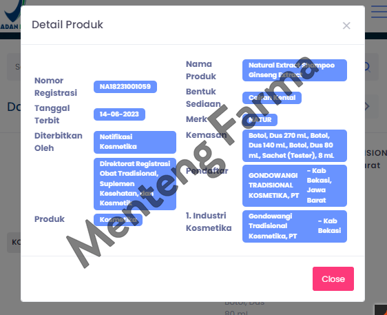 Natur Shampoo Gingseng Extract 140 ML - Perawatan Rambut Rontok