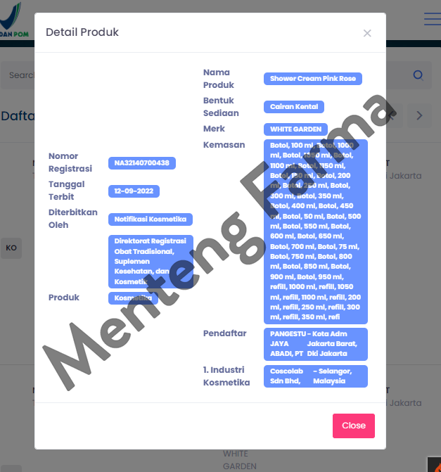 White Garden Shower Cream Refill 900 ml Pink Rose - Melembabkan dan Menyegarkan Kulit