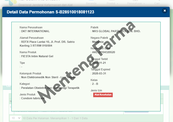Fiesta Intimate Natural Gel 70 ml - Pelumas dengan Sensasi Basah Alami