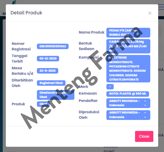 Pedialyte Bubble Gum 500 mL - Pengganti Cairan Tubuh
