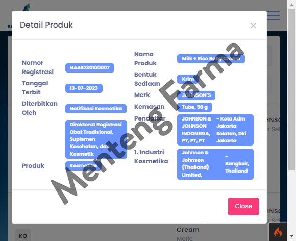 Johnson's Baby Cream Milk + Rice 50 Gr - Melindungi Kulit Dari Iritasi