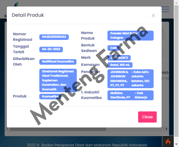 Johnson's Baby Cologne Powder Mist 100 ml - Minyak Wangi Bayi