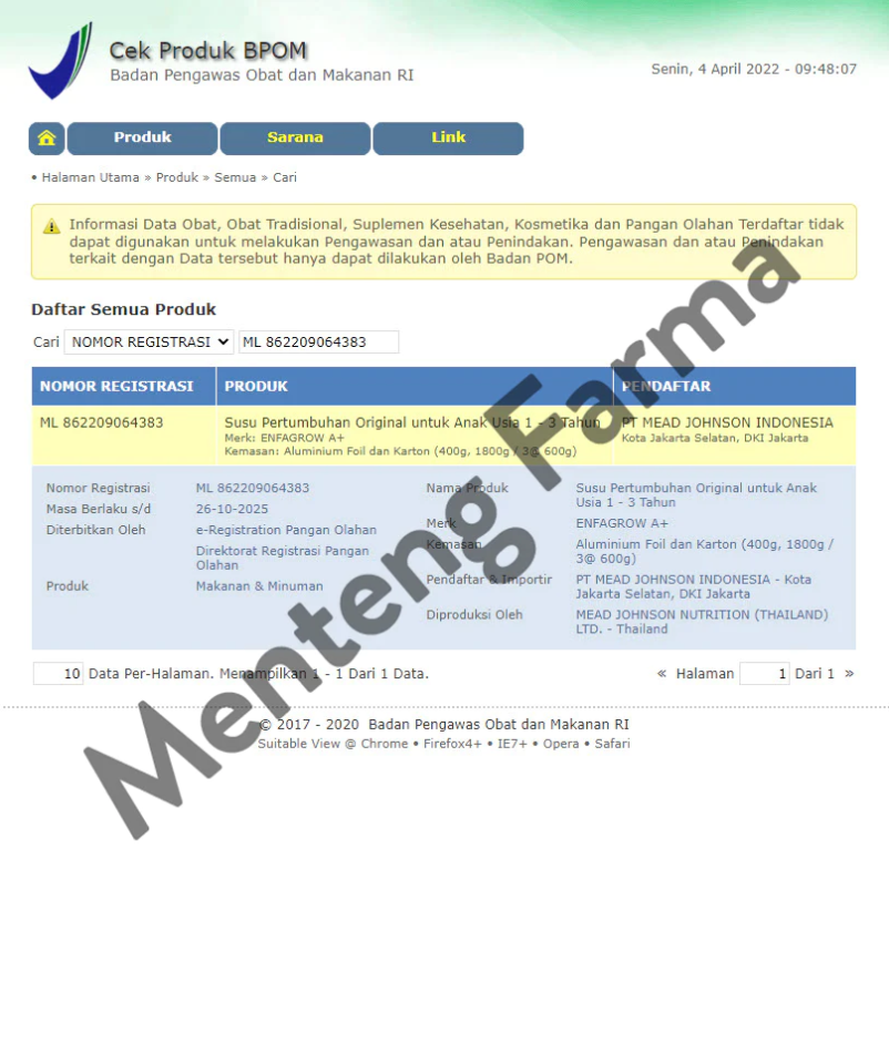 Enfagrow A+3 Original - Susu Pertumbuhan Anak 1-3 Tahun 400 gram