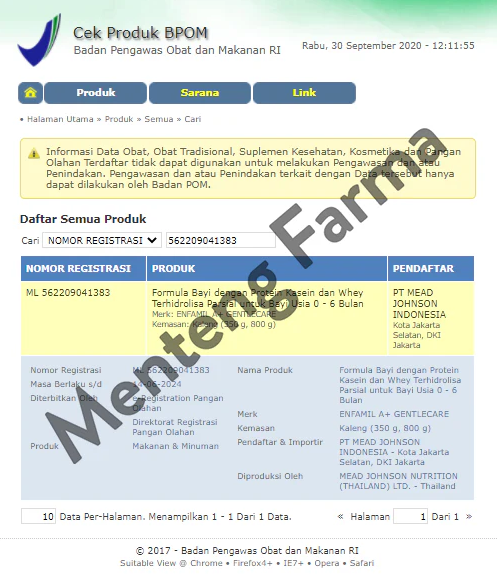 Enfamil A+1 Gentle Care - Susu Formula Gangguan Pencernaan Bayi 0-6 Bulan 800 gram
