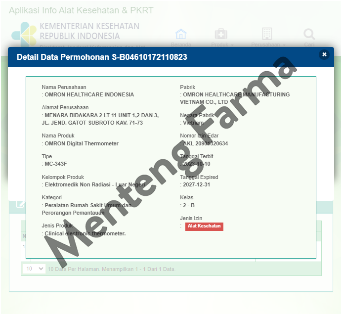 Thermometer Digital Omron MC-343F - Alat Pengukur Suhu Tubuh