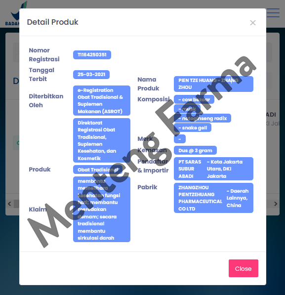 Pien Tze Huang (Dus Kecil isi 1 Butir) - Obat Hepatitis Akut/Kronis, Tifus, Peradangan, Infeksi Virus dan Bakteri, Luka Operasi