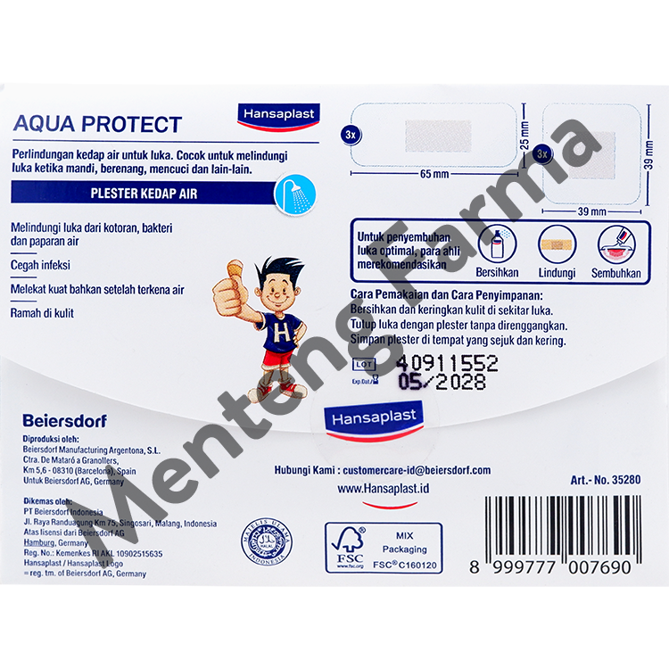 Hansaplast Aqua Protect 6 Lembar - Plester Kedap Air