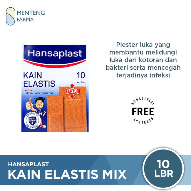 Hansaplast Kain Elastis Mix 10 Lembar - Plester Lentur & Merekat