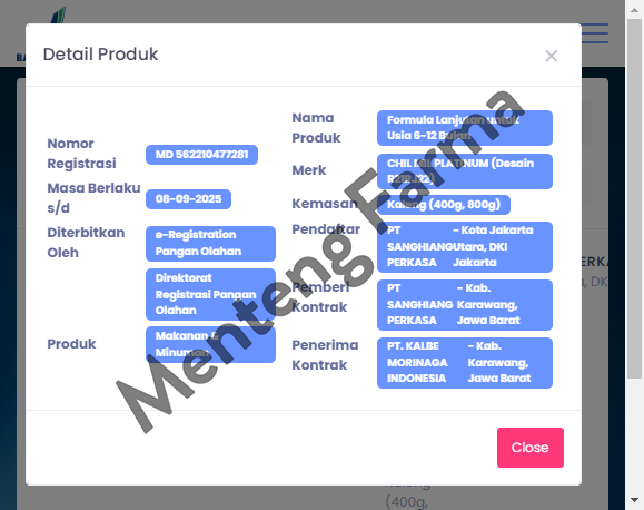 Morinaga Chil Mil Platinum 400 Gr - Susu Formula Bayi Lanjutan