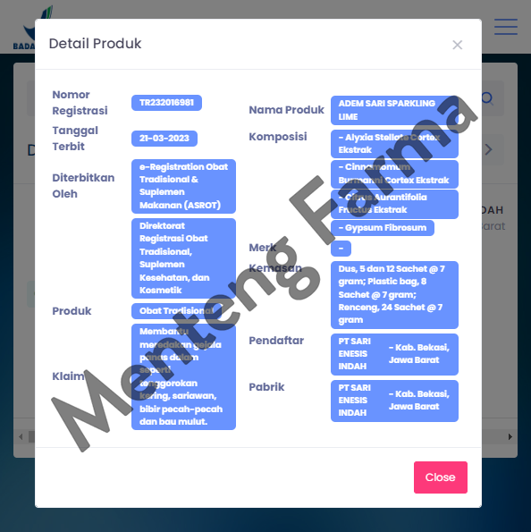 Adem Sari Dus Isi 5 Sachet