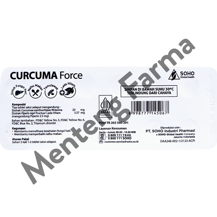 Curcuma Force 12 Tablet - Suplemen Kesehatan Hati dan Nafsu Makan