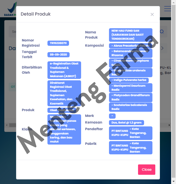 New Hau Fung San - Obat Sariawan dan Sakit Tenggorokan