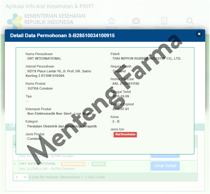 Kondom Sutra Merah (Isi 12) Tanpa Dus Kemasan