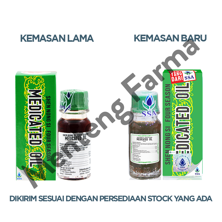 Four Season Medicated Oil 6ml - Minyak Angin untuk Sakit Kepala, Sakit Perut, Flu, Hidung Tersumbat, Mabuk Perjalanan, Gatal Gigitan Serangga