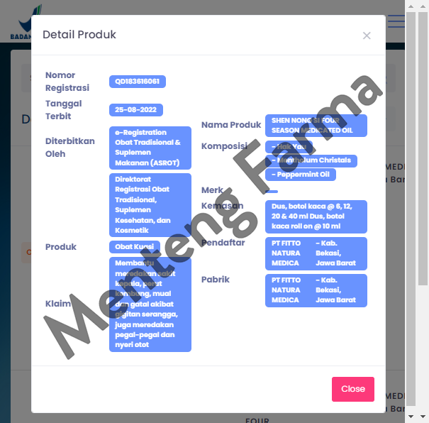 Four Season Medicated Oil 40ml - Minyak Angin untuk Sakit Kepala, Sakit Perut, Flu, Hidung Tersumbat, Mabuk Perjalanan, Gatal Gigitan Serangga