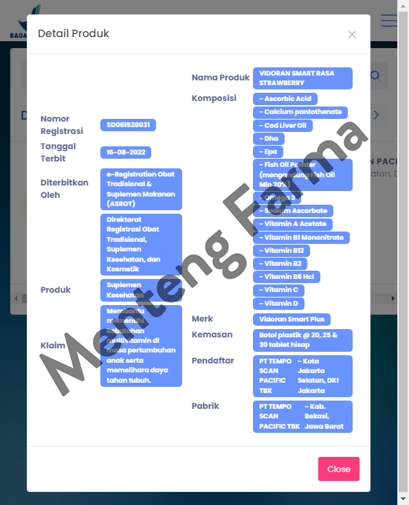 Vidoran Smart Strawberry 25 Tablet - Tablet Multivitamin dan Daya Tahan Tubuh Anak