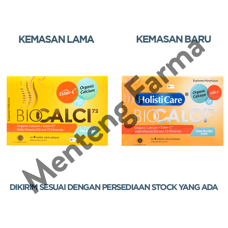 Holisticare Bio Calci-72 Isi 4 Tablet - Suplemen Kalsium dan Vitamin D3