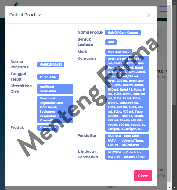 Mustika Ratu Hair Oil Cem Ceman 175 ml - Merawat Kekuatan Akar Rambut