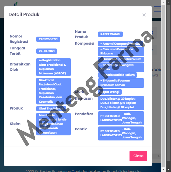 Rapet Wangi 10 Kaplet - Mengurangi Lendir atau Keputihan