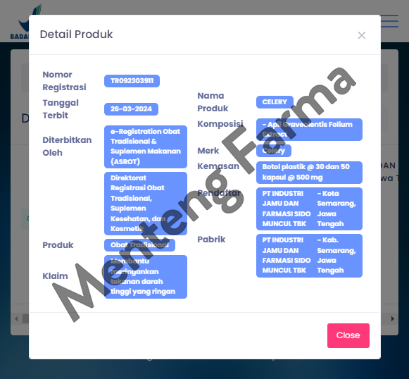 Sido Muncul Celery 30 Kapsul - Herbal Ekstrak Daun Seledri