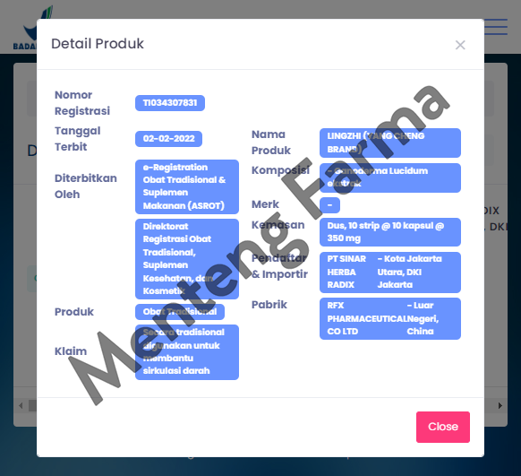 Ling Zhi Reishi Extract Dietary Supplement
