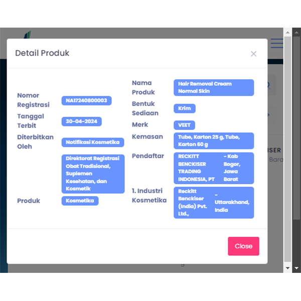 Veet Hair Removal Cream Normal Skin 25 Gr - Perontok Bulu Kulit Normal