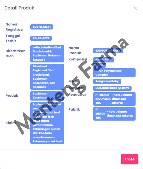 Sangobion Baby Drop 30 mL - Suplemen Zat Besi dan Asam Folat Bayi