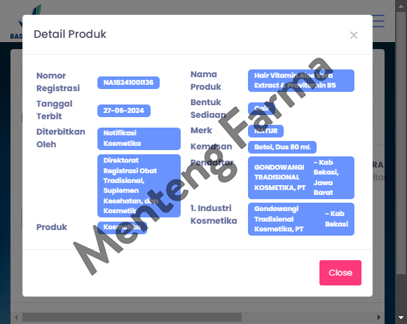 Natur Hair Vitamin Aloe Vera & Provitamin B5 80 ML - Vitamin Semua Jenis Rambut