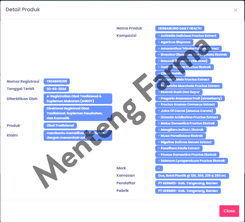 Herbablend Daily Health 250 mL - Memelihara Kesehatan Tubuh