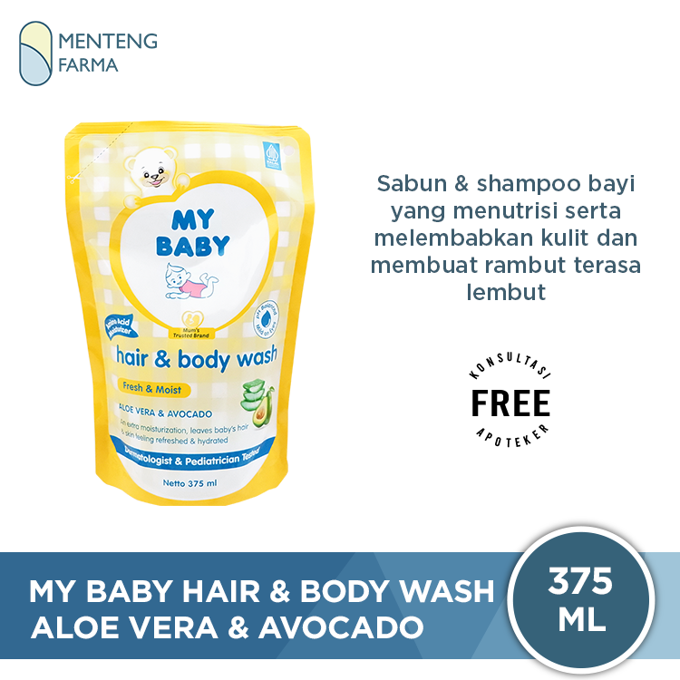My Baby Hair Body Wash Aloe Vera Avocado Refill 375 mL Shampoo dan  Sabun Bayi