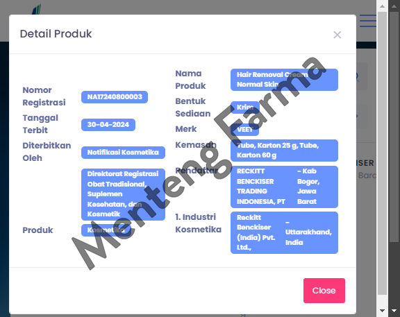 Veet Hair Removal Cream Normal Skin 60 Gr - Perontok Bulu Kulit Normal