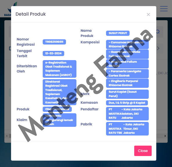 Mustika Ratu Susut Perut 30 Kapsul - Mengurangi Lemak Tubuh