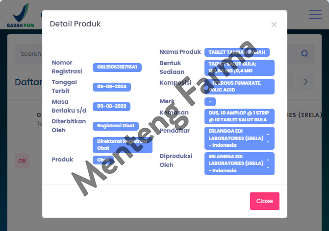 Tablet Tambah Darah Erela 10 Tablet - Suplemen Penambah Darah