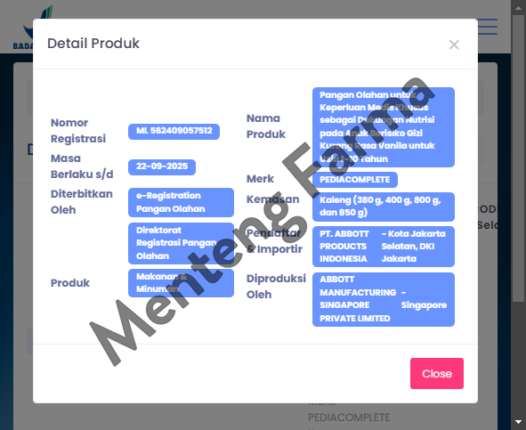 Pediasure Complete Vanila 380 Gram - Susu Formula Khusus Anak Malnutrisi/Gizi Buruk