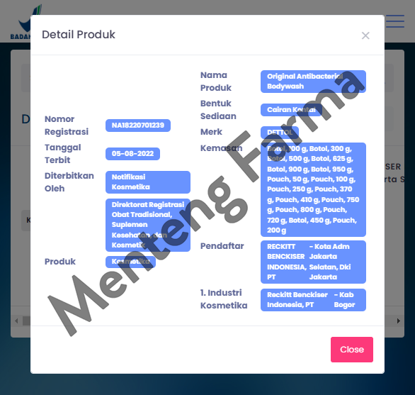 Sabun Mandi Cair Dettol Original - 200 Gram