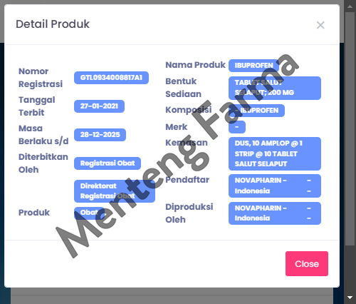 Ibuprofen 200 mg Novapharin 10 Tablet - Pereda Nyeri Ringan dan Sedang