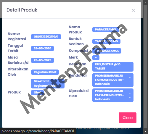 Paracetamol 500 mg Promed Strip 10 Tablet