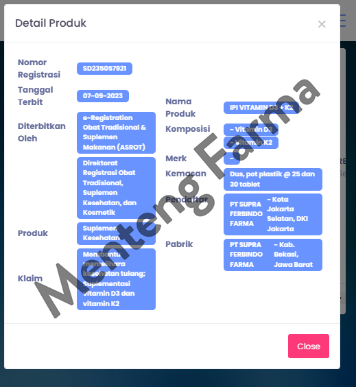IPI Vitamin D3 + K2 25 Tablet - Suplemen Vitamin D3 dan K2