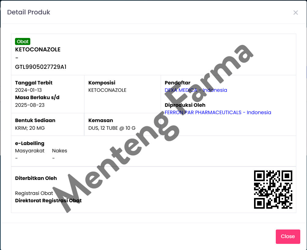 Ketoconazole OGB Dexa 2% Krim 10 Gram - Pereda Gatal Kulit Infeksi Jamur