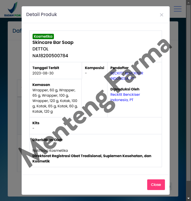 Sabun Mandi Batang Dettol Skincare - 60 gram