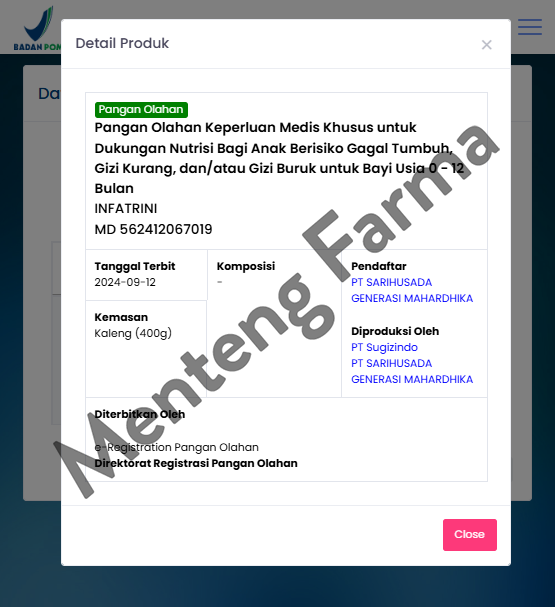 Nutricia Infatrini Powder 400 gram