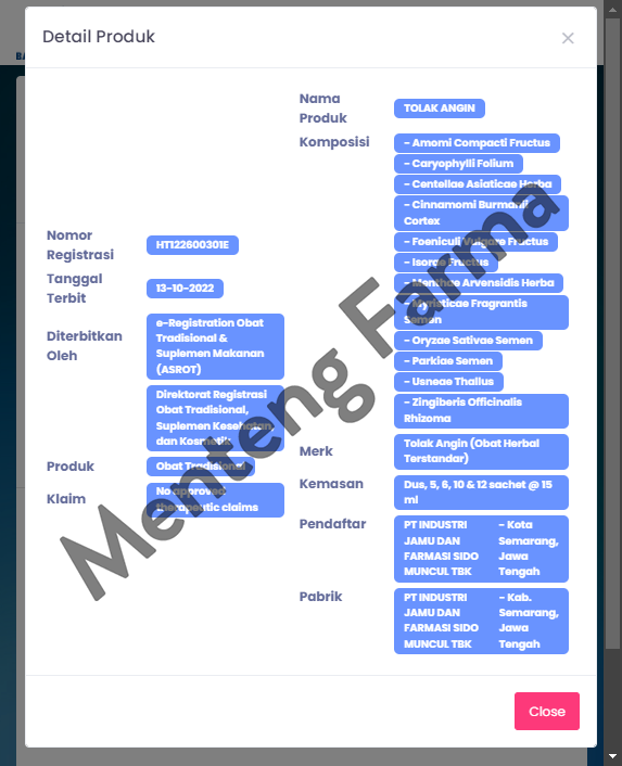 Tolak Angin Cair Sachet