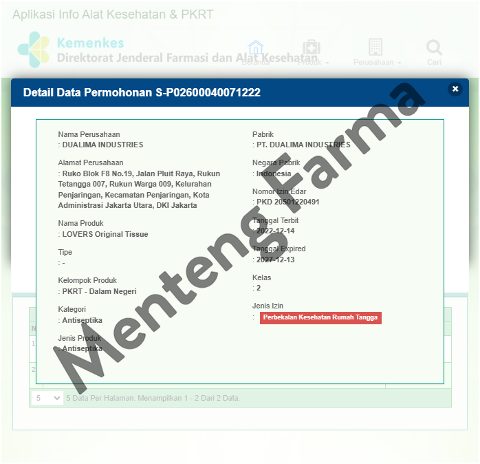 Tissue Lovers Original Isi 6 Sachet - Tisu Basah Antiseptik Pria