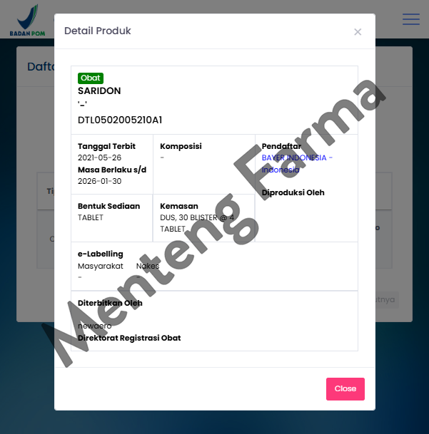 Saridon 4 Tablet - Obat Sakit Kepala dan Sakit Gigi