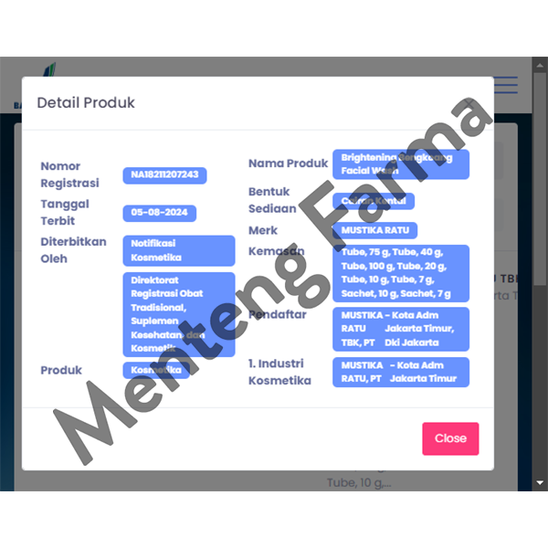 Mustika Ratu Brightening Bengkoang Facial Wash 40 gr - Mencerahkan Wajah