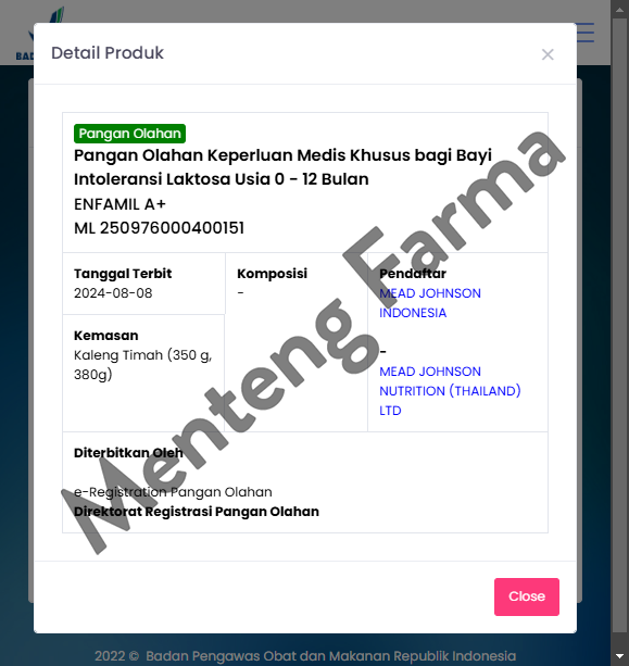 Enfamil A+ Lacto Free Care Susu Formula Bayi dengan Intoleransi Laktosa 380 gr