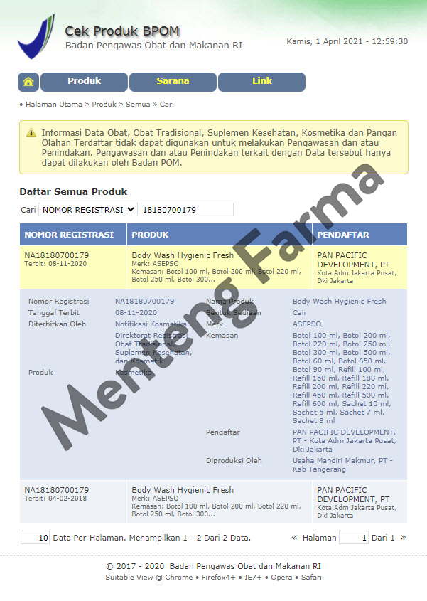 Asepso Body Wash Refill Hygienic Fresh 450 ML - Sabun Cair Antibacterial