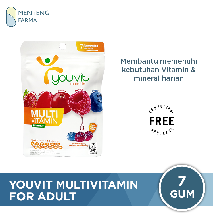 Youvit Multivitamin For Adult Sachet - Multivitamin Gummy Dewasa Rasa Mix Berry